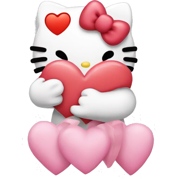 hello kitty with heart emoji