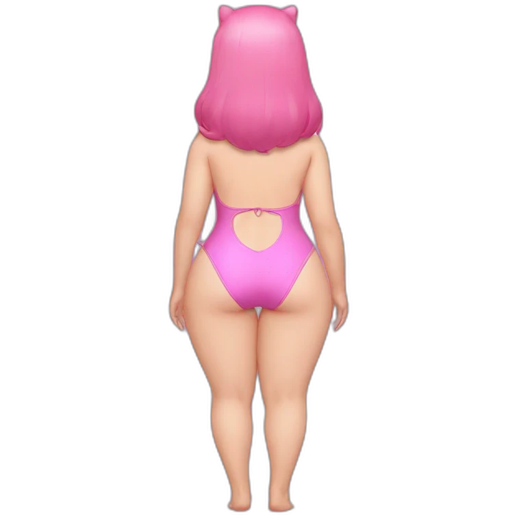 Princess Bubblegum full body pawg swimsuit from back emoji