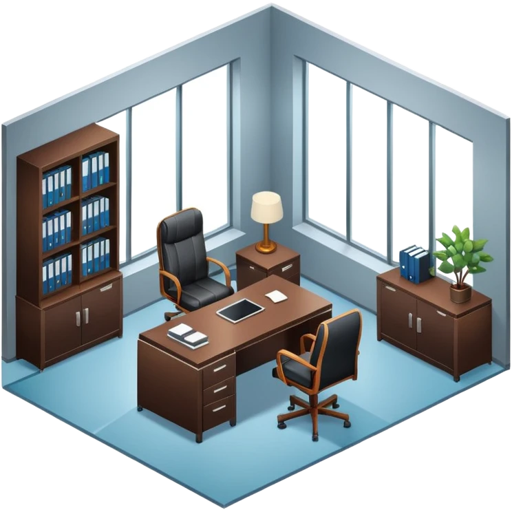an office for ceo of company in an isometric style emoji