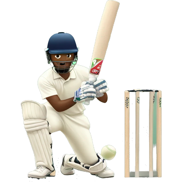 Cricket player hitting a ball emoji