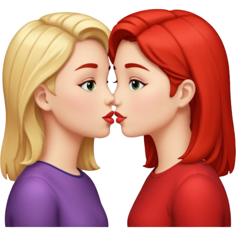 Two girls kissing and madly in love emoji