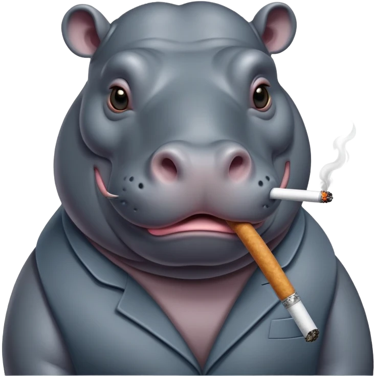 Hippopotamus with a cigarette  emoji