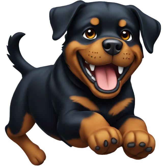 Rottweiler running and giving a thumbs up emoji