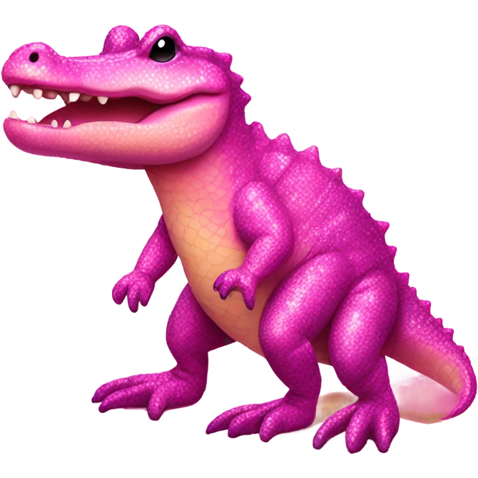 Pink ombre full body gator with glitter emoji