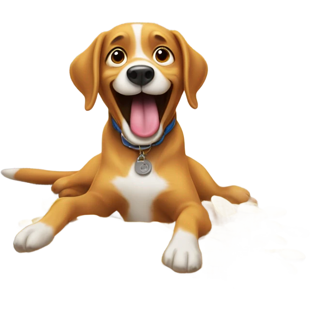 A dog playing carroms  emoji