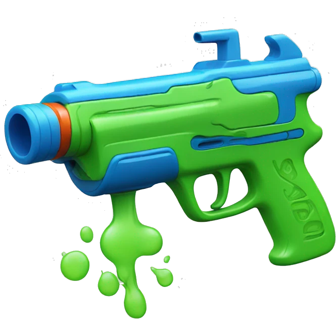 Water gun green and blue color emoji