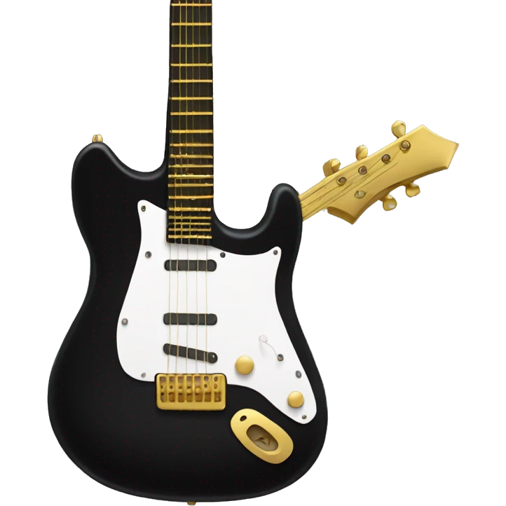 black guitar with gold gutiar string emoji