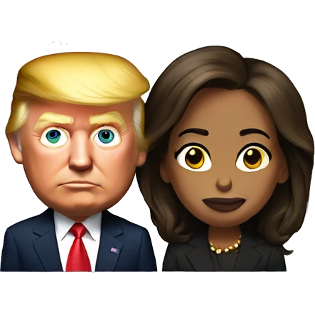 donald trump and kamala emoji