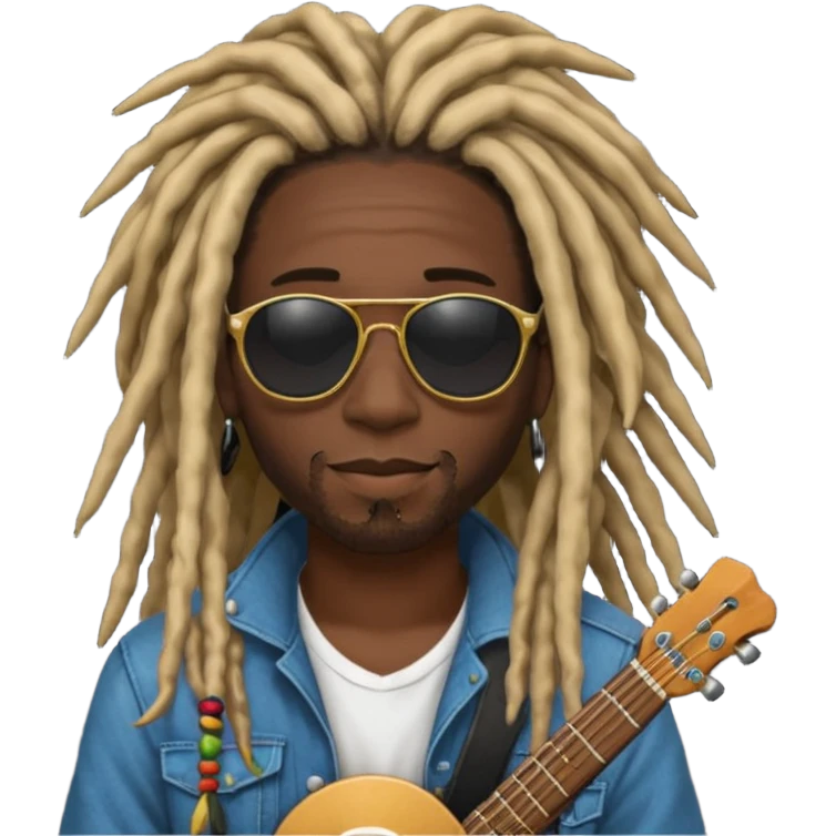 Musician with dreadlocks and sunglasses emoji