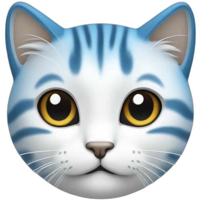 chat bleu avec un chapaux chinois blanc emoji