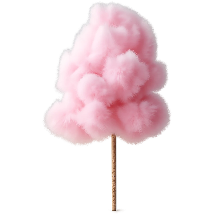 Remove the background, keep the pink cotton candy on a transparent background. emoji