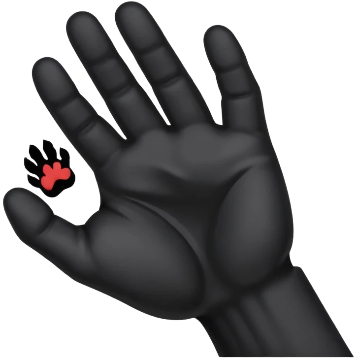Black dog paw fist bumping a human hand emoji