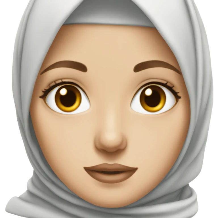 A hijabi white girl with amber eyes  emoji