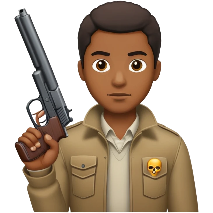 Black guy with gun emoji