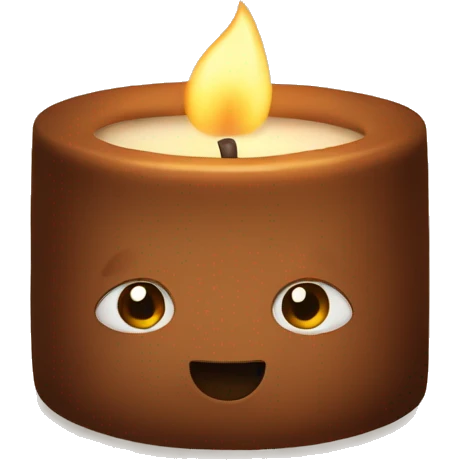 Brown cozy candle  emoji