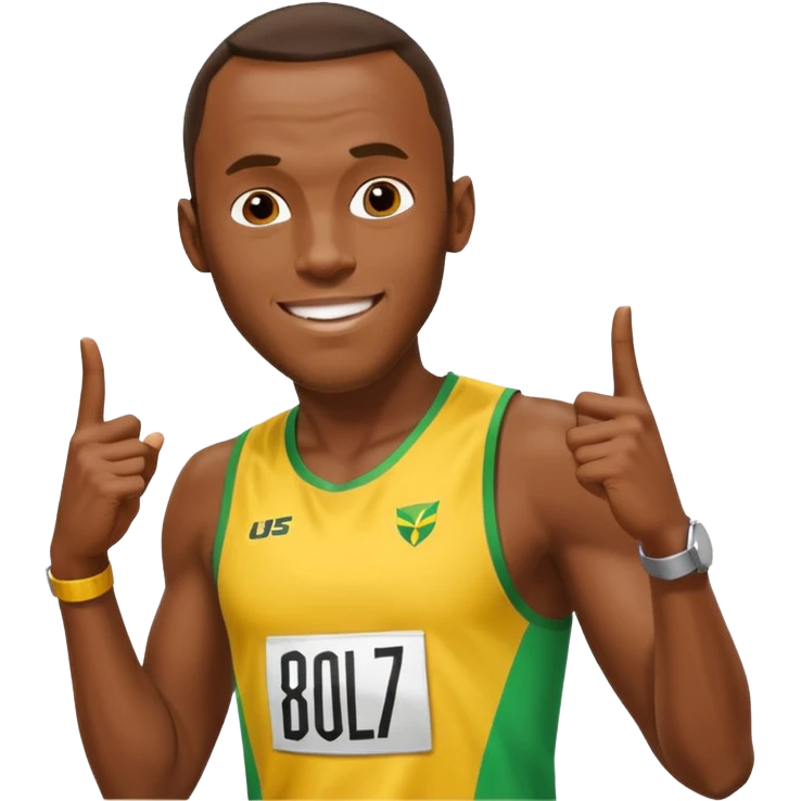 usain bolt with a 9.58 behind him emoji