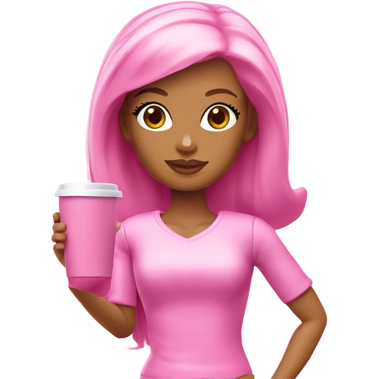 Pink Barbie coffee mug emoji