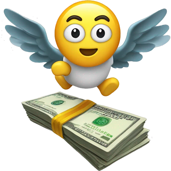 Money with wings flying away emoji