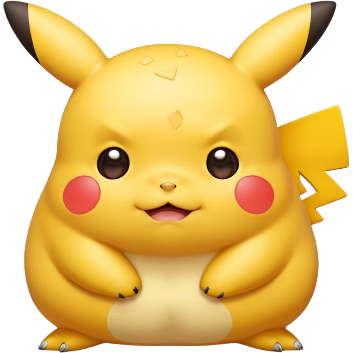 chubby Pikachu with cartoon acne emoji