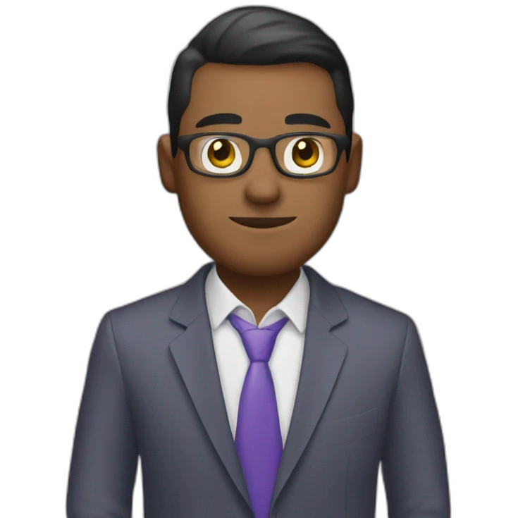 Meticulous man using Microsoft Teams emoji