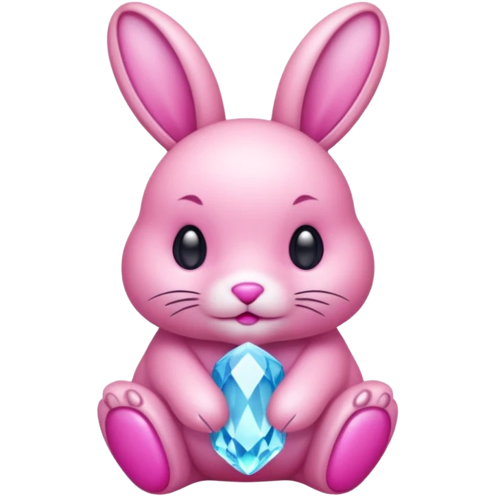  crystallized bunny pink emoji