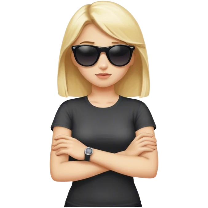 blonde girl crossing her arms with sunglasses  emoji