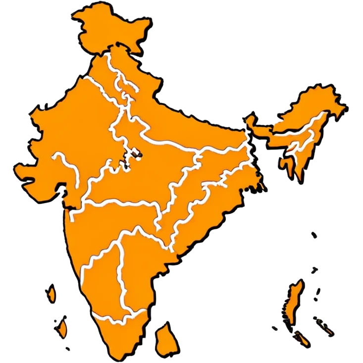 India map with saffron colour ( akhand Bharat ) emoji