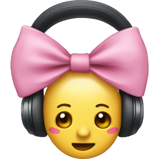 headphones with pink bows  emoji