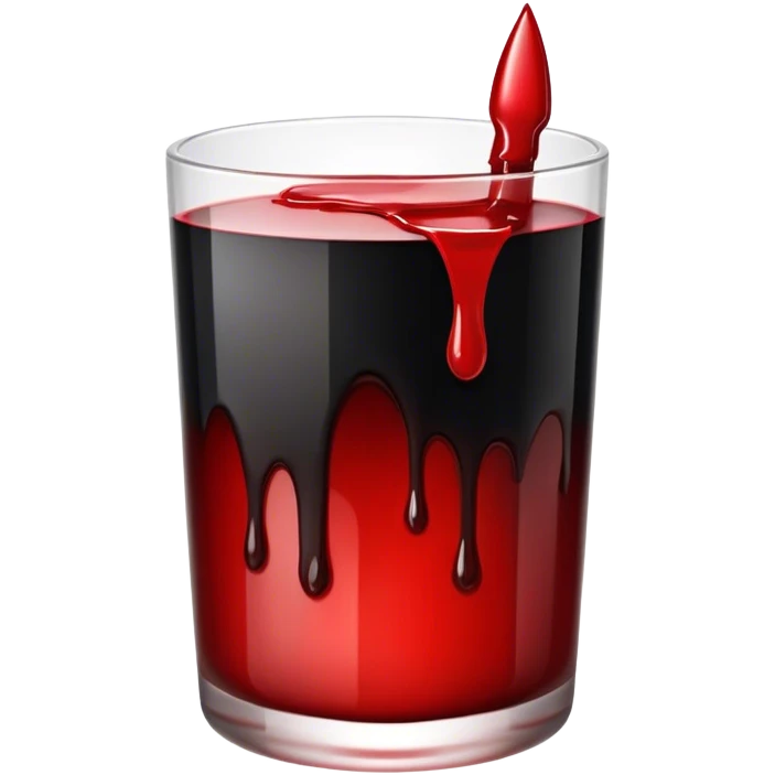 Black glass with blood dripping from it  emoji