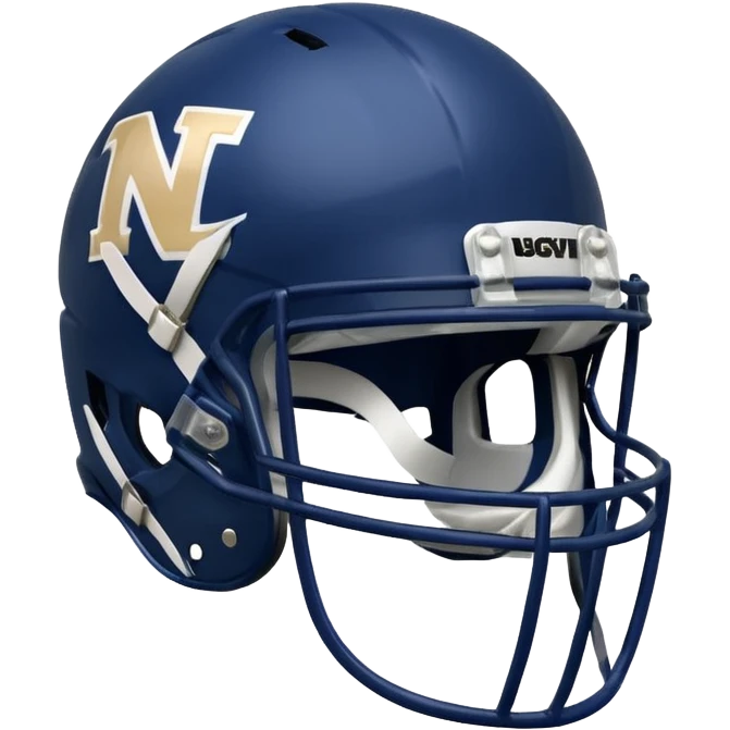 College football player helmet in  navy blue color  emoji
