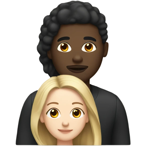 White woman and black man couple emoji