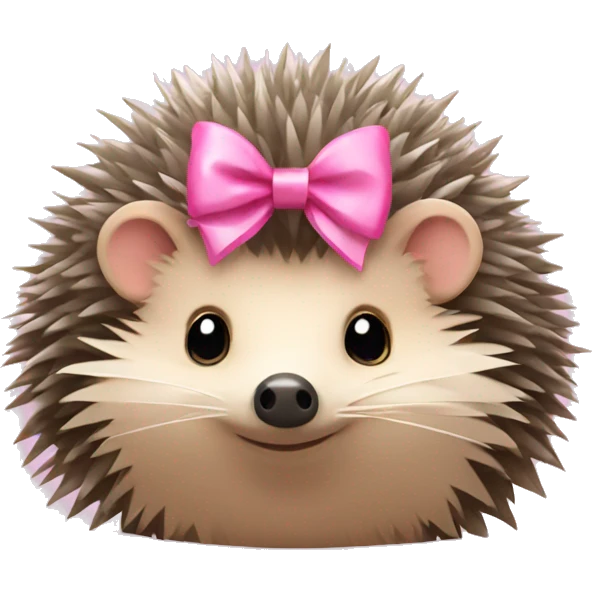 hedgehog with a pink bow emoji