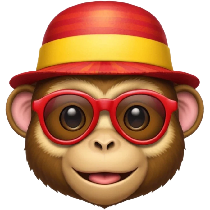 a sunglasses circus monkey emoji