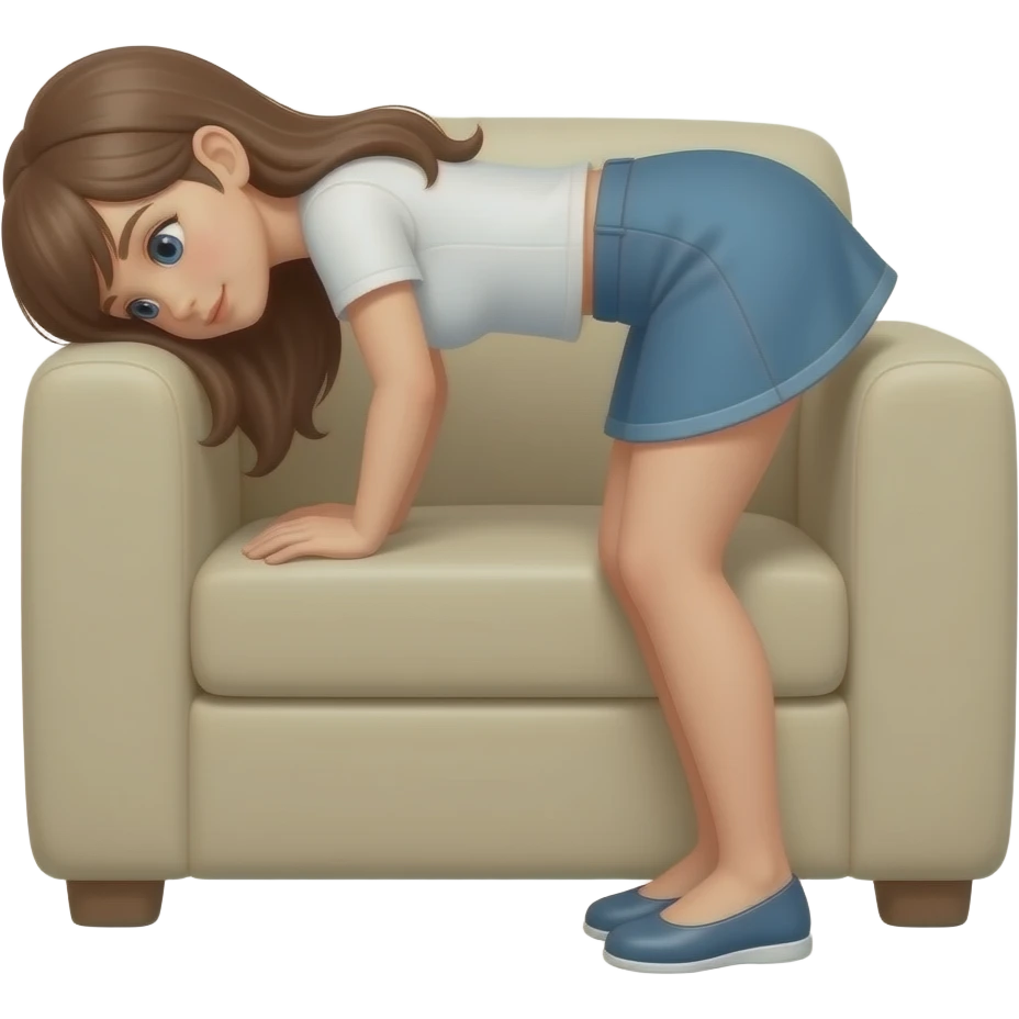 girl bent over end of sofa emoji