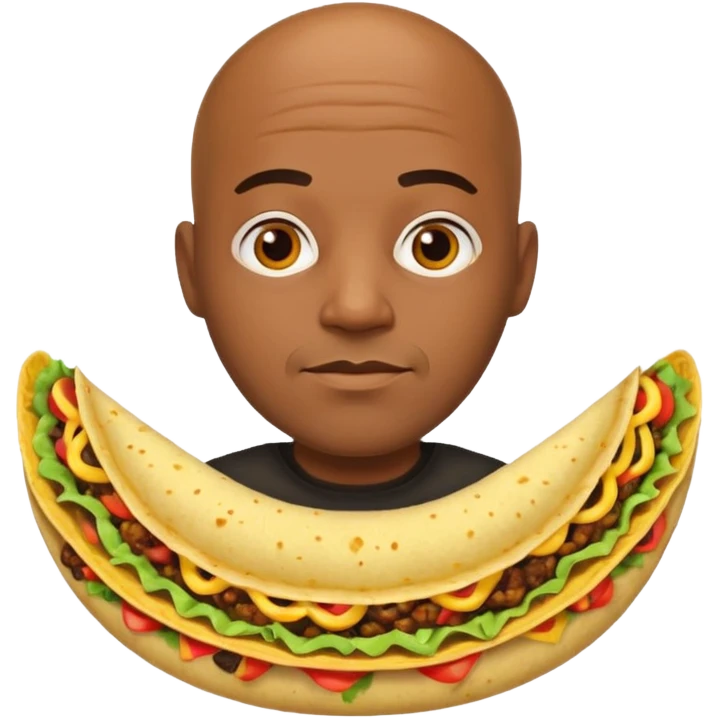 Bald black man in a taco emoji