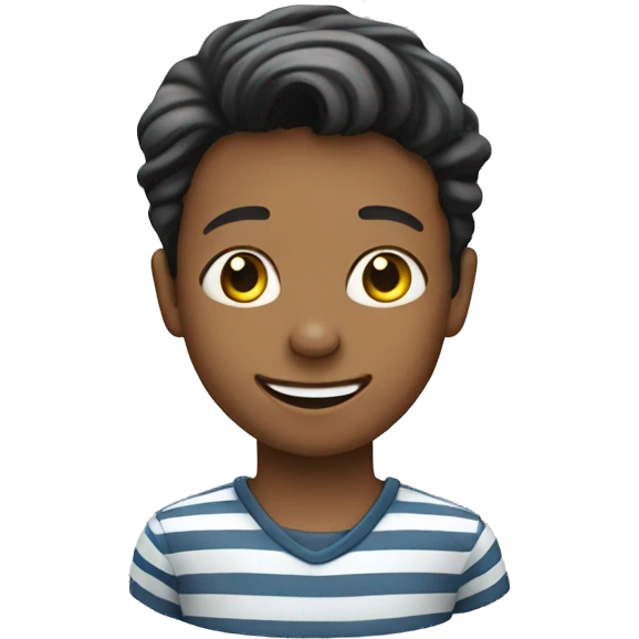 smiling boy in striped shirt emoji