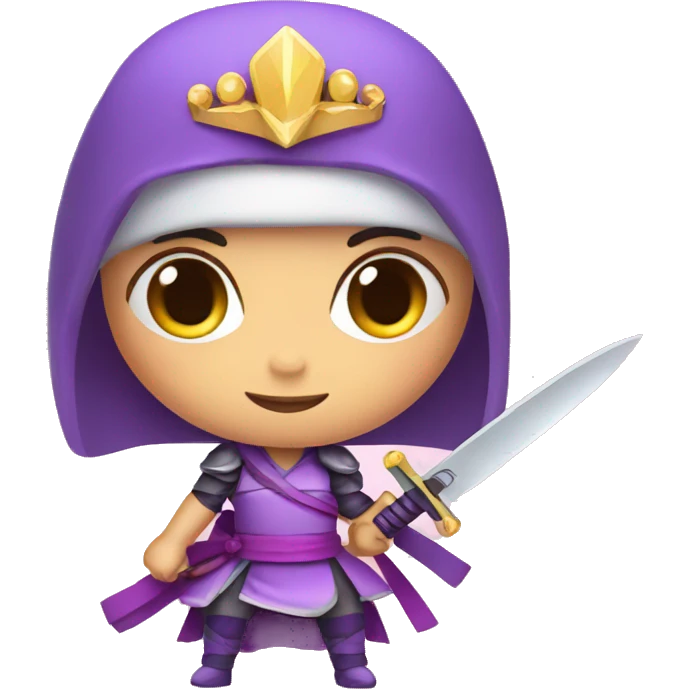 Ninja princess with knife, crown and fairy wings emoji