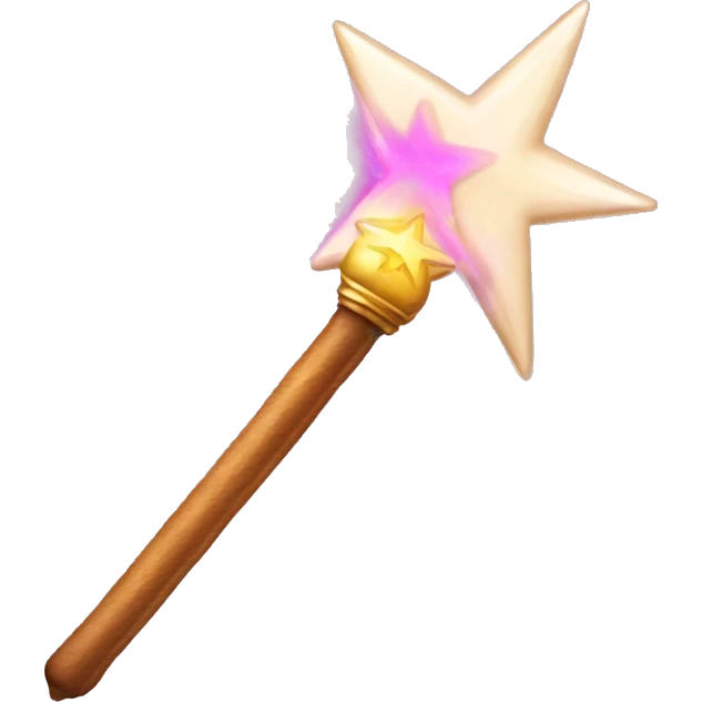 A magic wand with magic emoji