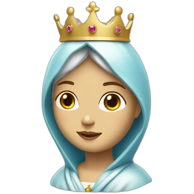 blessed Virgin Mary with crown emoji