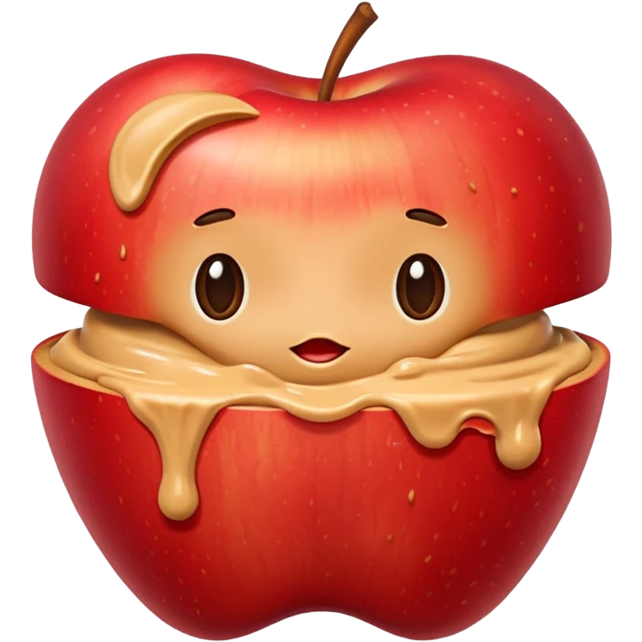 apple with peanutbutter emoji