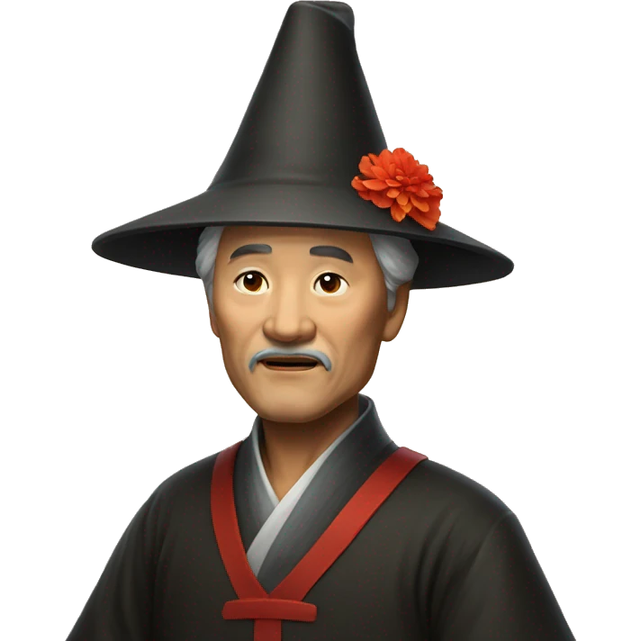 Old master with chinese hat emoji