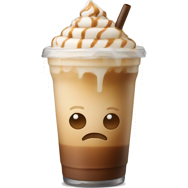 Iced latte with art emoji
