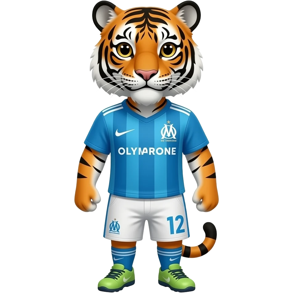 un tigre avec un maillot de l'OM emoji