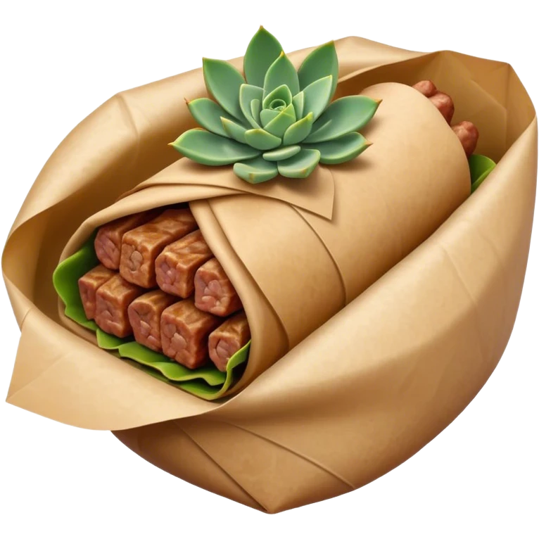 Gyros Cinematic Realistic Gyros Dish Emoji, depicted as succulent, spiced meat wrapped in paper for easy handling, rendered with lifelike textures and dynamic, warm lighting. emoji