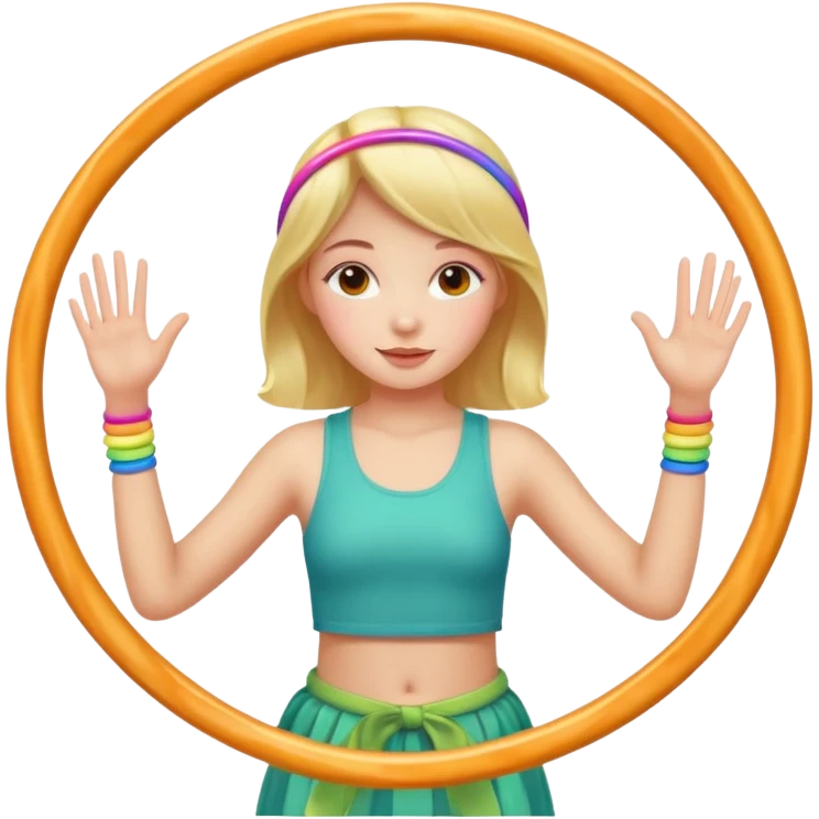 girl with 2 hula hoops emoji