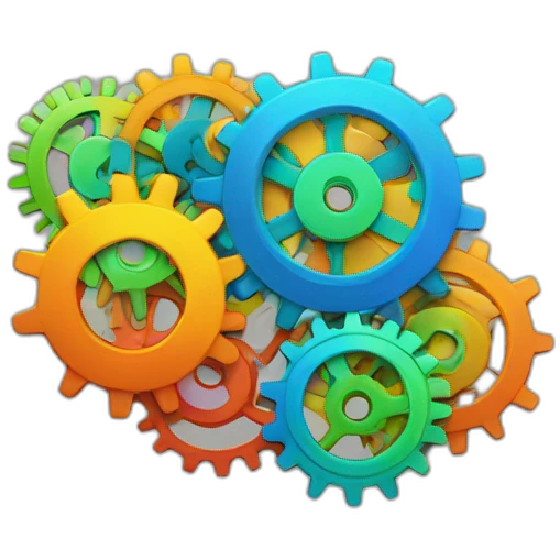 colorful cogs connected in a circle emoji