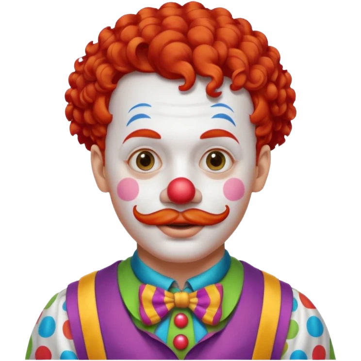 Clown short hair & mustache  emoji