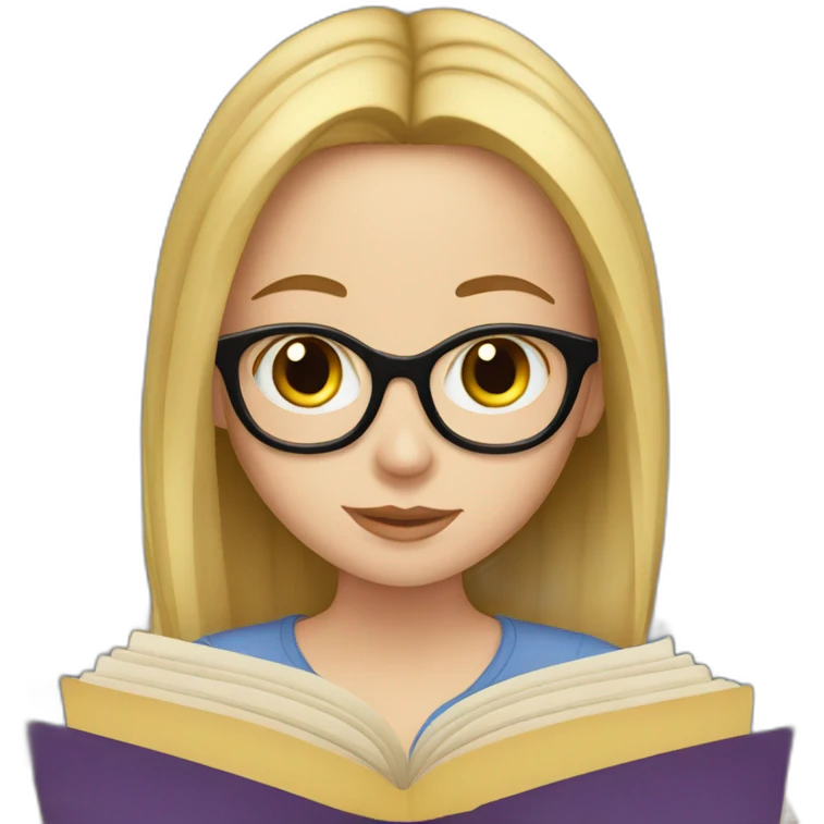 white girl read a book emoji