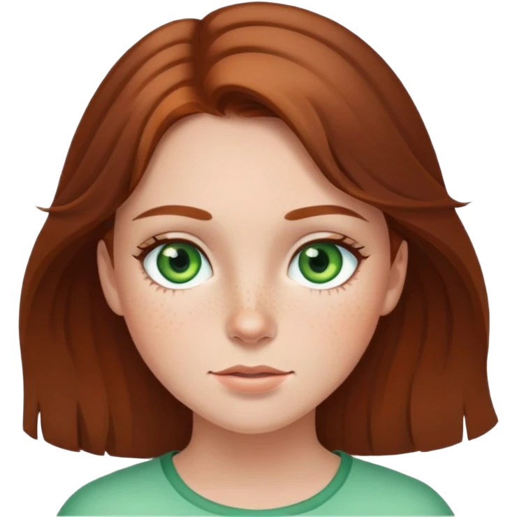 girl with brown hair green eyes and freckles emoji