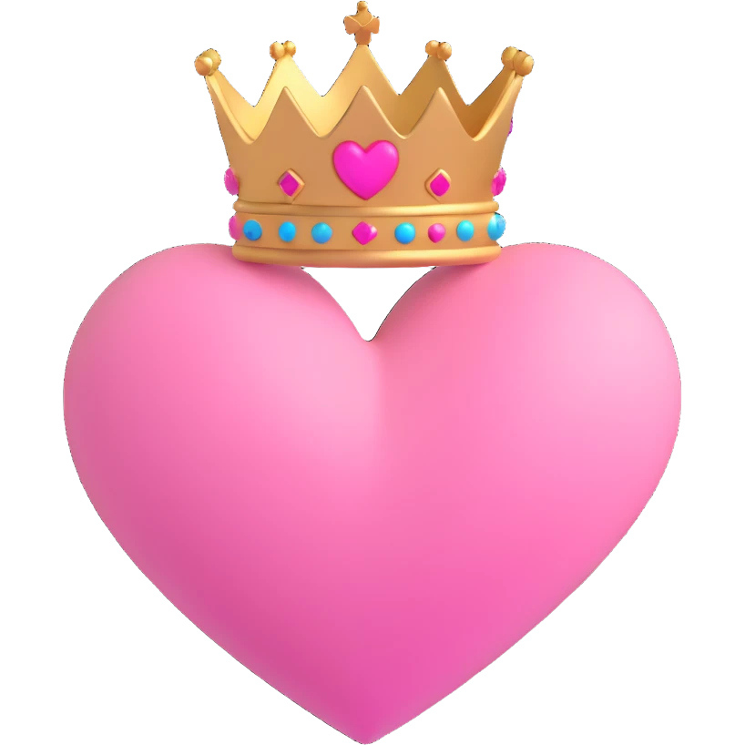 pink heart with a crown emoji